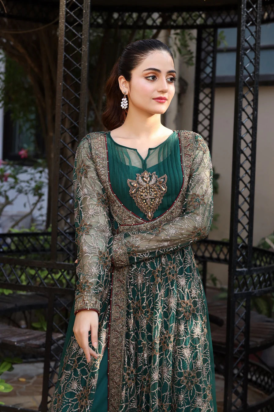 nakoosh formal dresses Nakoosh | Teal Green Stitched Frock https://h7.cl/1gSap