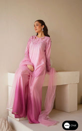 NF-6674 Pink shadded Silk 2pc suit