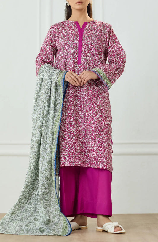 3 PIECE | PRINTED | LAWN SHIRT | OTL-25-492/U PINK