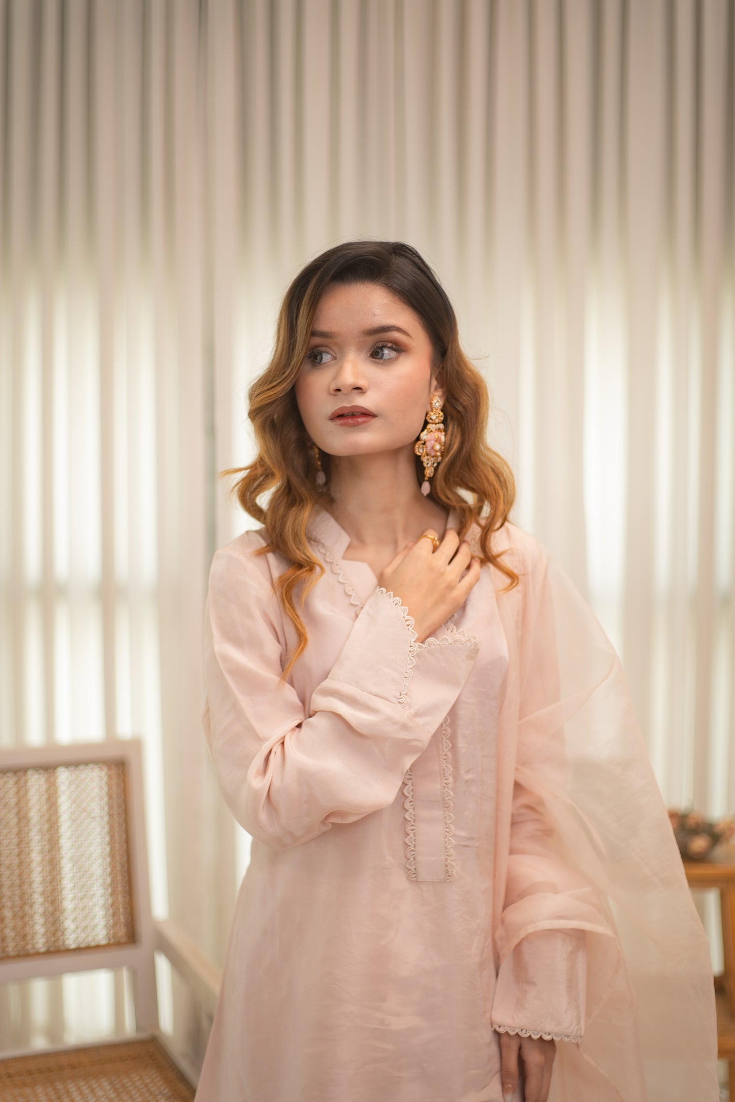 MSP 305 - Off-White Farshi Silk 3-Piece Outfit