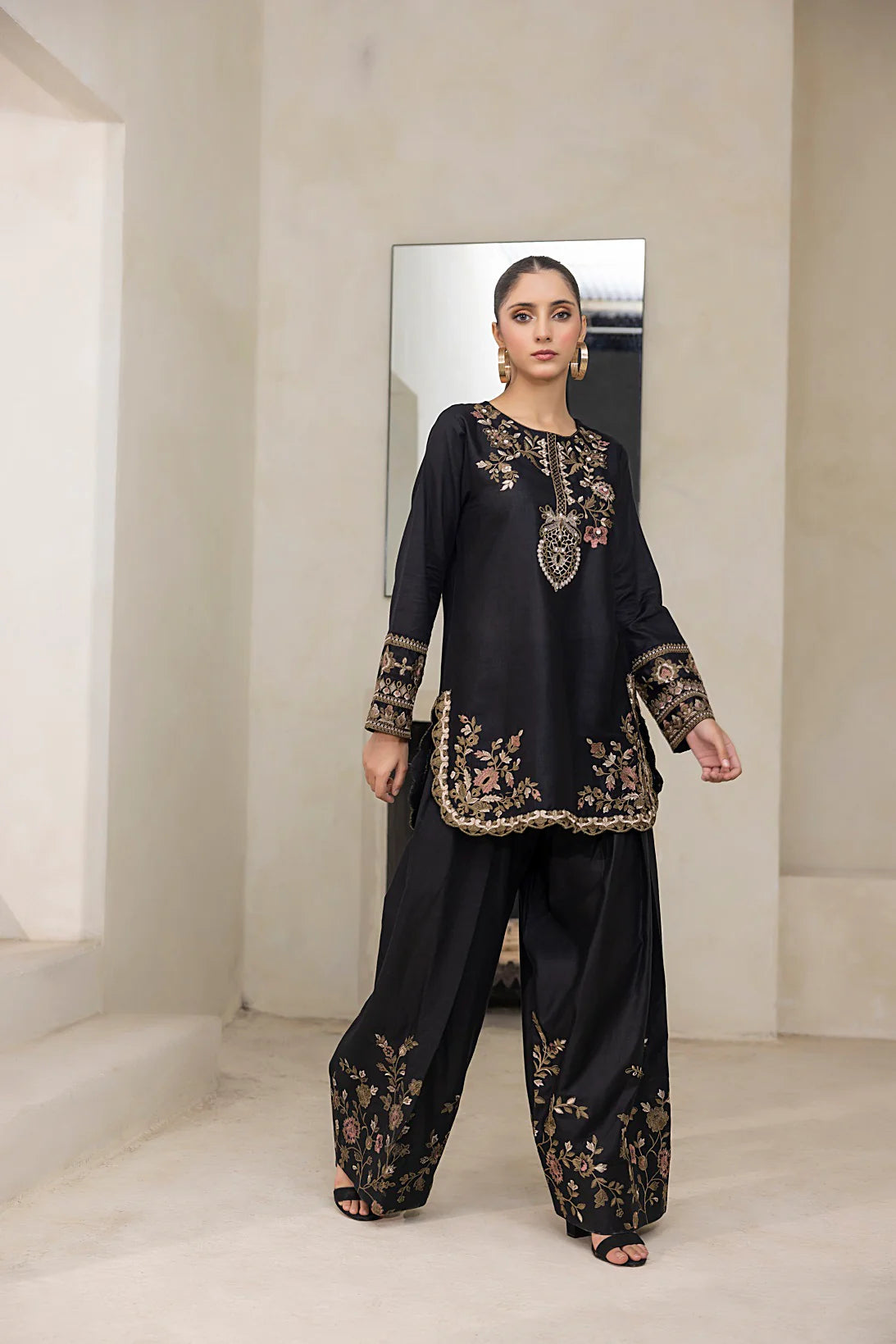 NF-6230 Black Farshi Lawn Stitched Suit