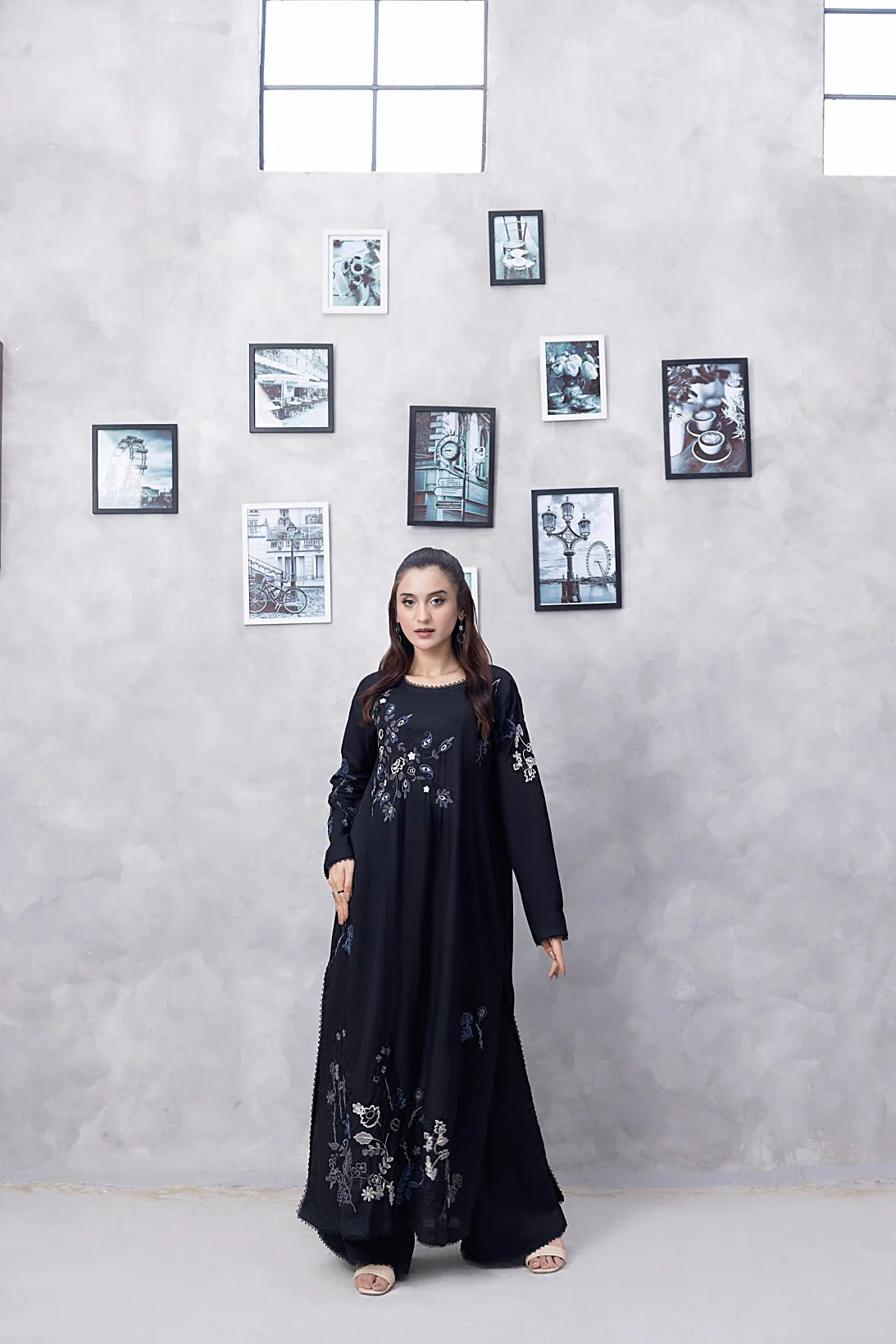 NF-6270 Black Cotton Stitched 3pc Suit