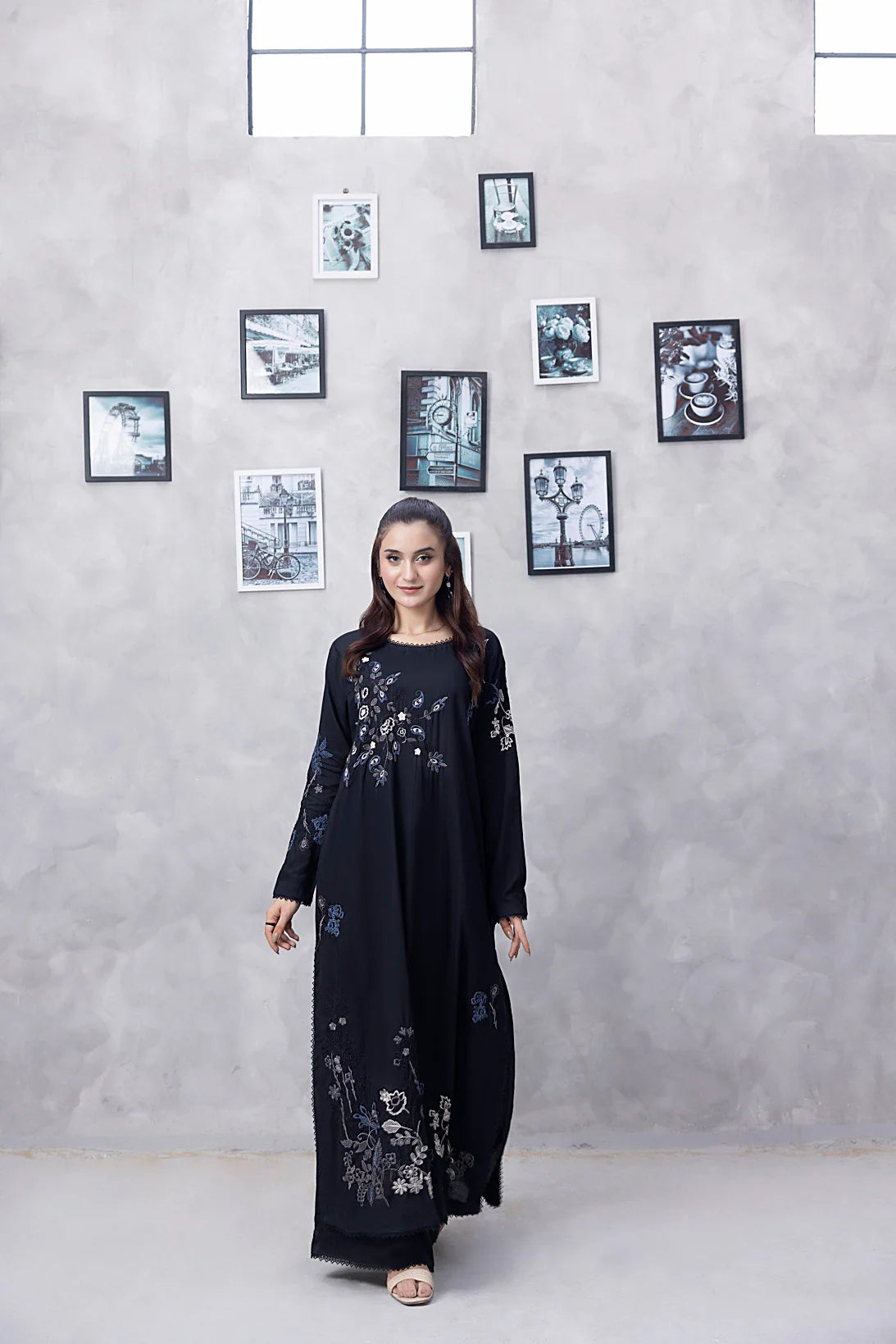 NF-6270 Black Cotton Stitched 3pc Suit