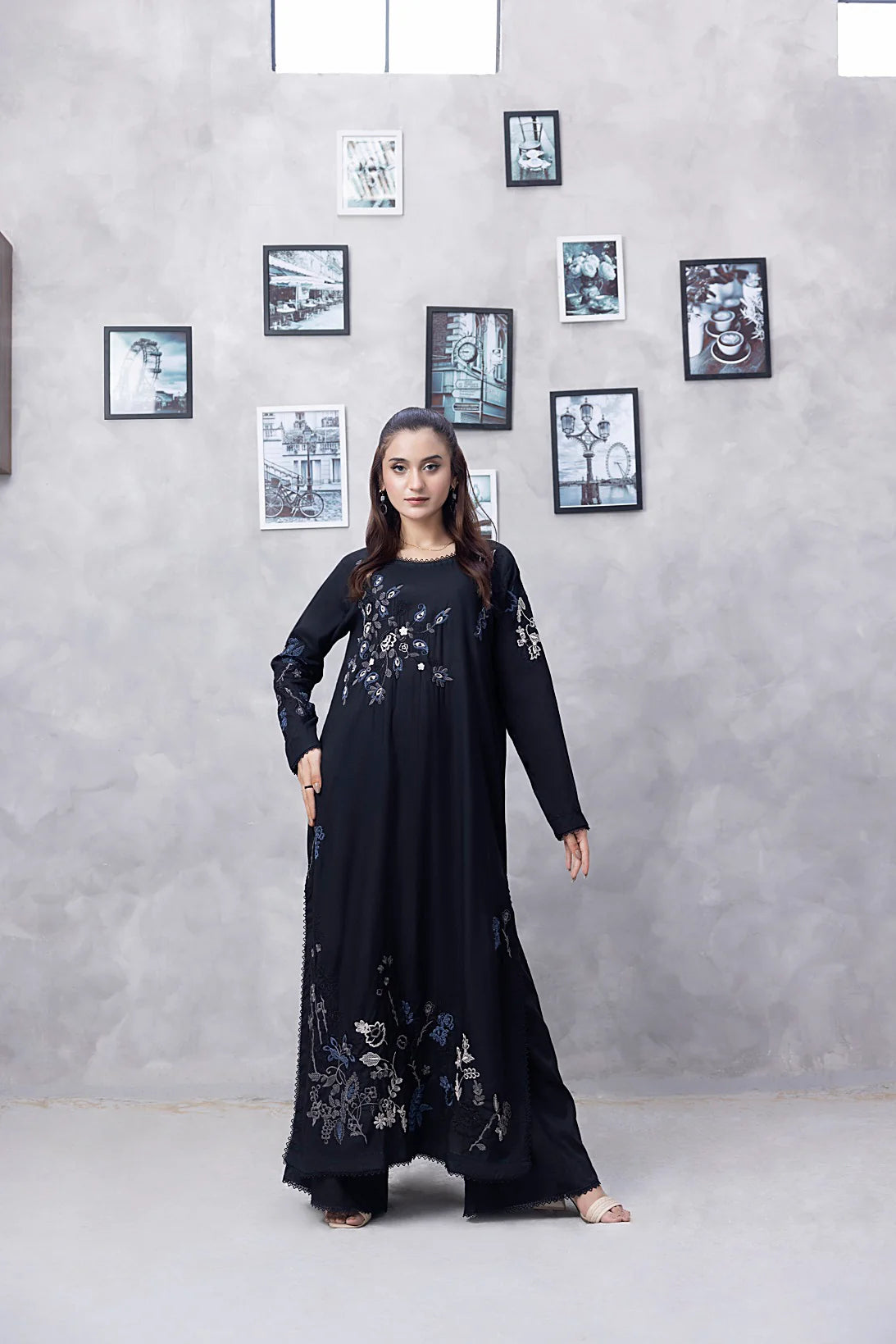 NF-6270 Black Cotton Stitched 3pc Suit