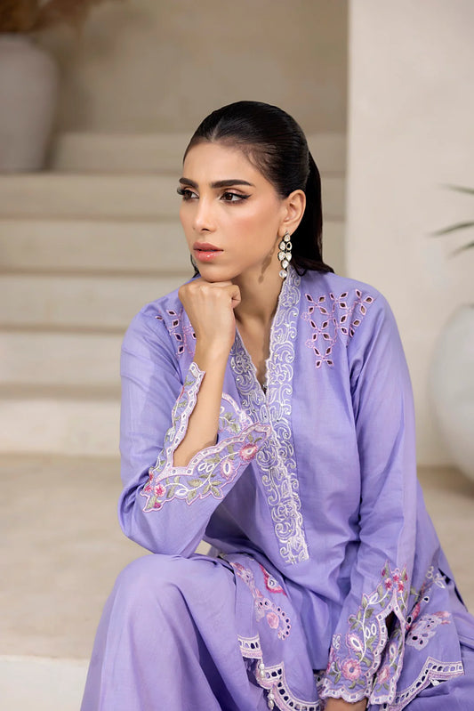 NF-6508 Lilac Lawn Farshi | Stitched Suit