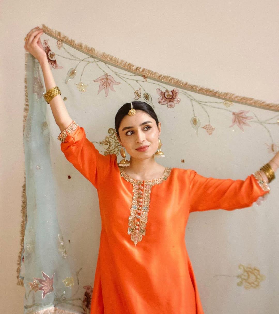 Orange Bloom Shalwar Kameez