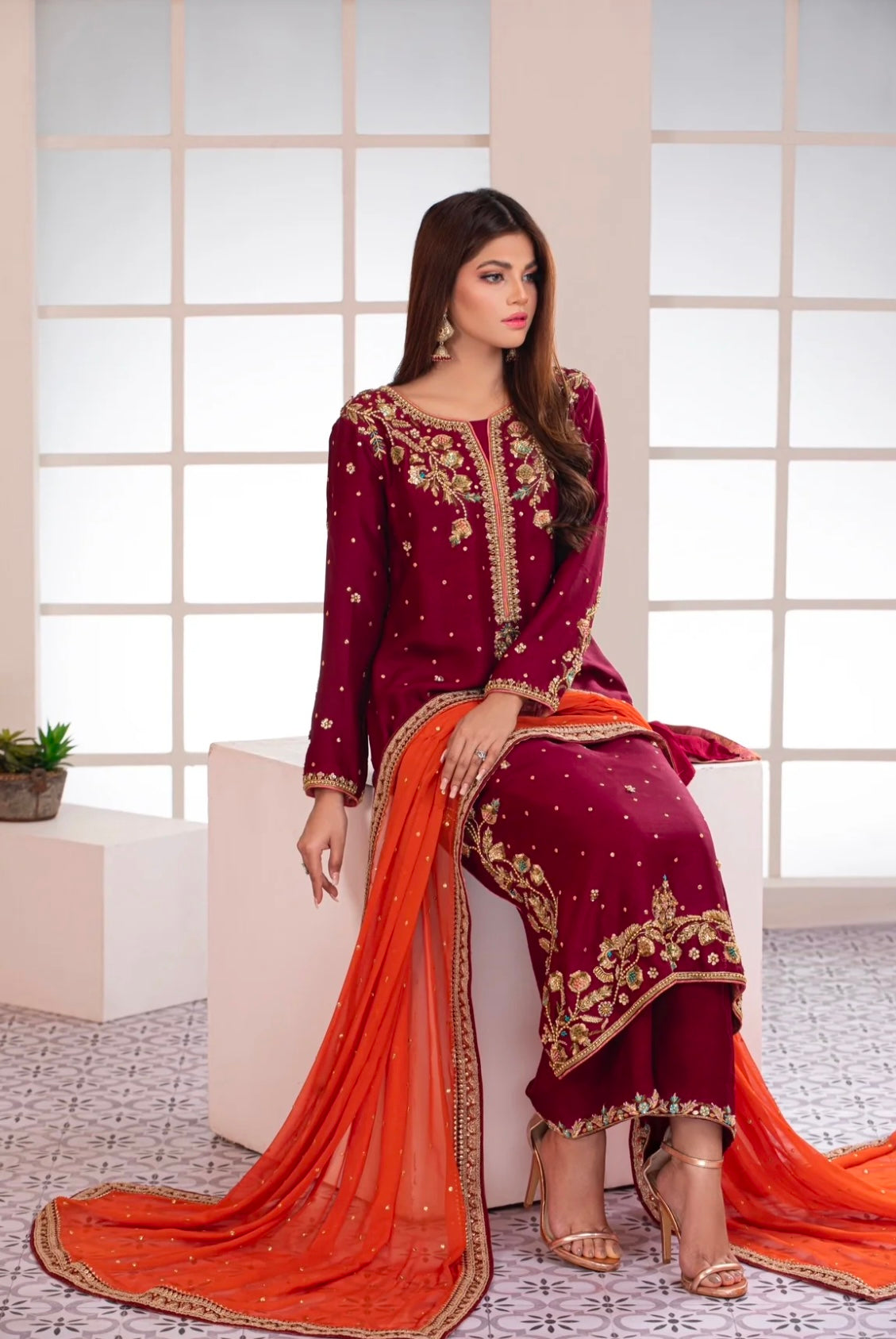 Maroon Raw Silk