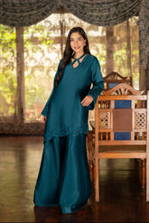 NF-6758 Teal Green Silk Stitched 2pc