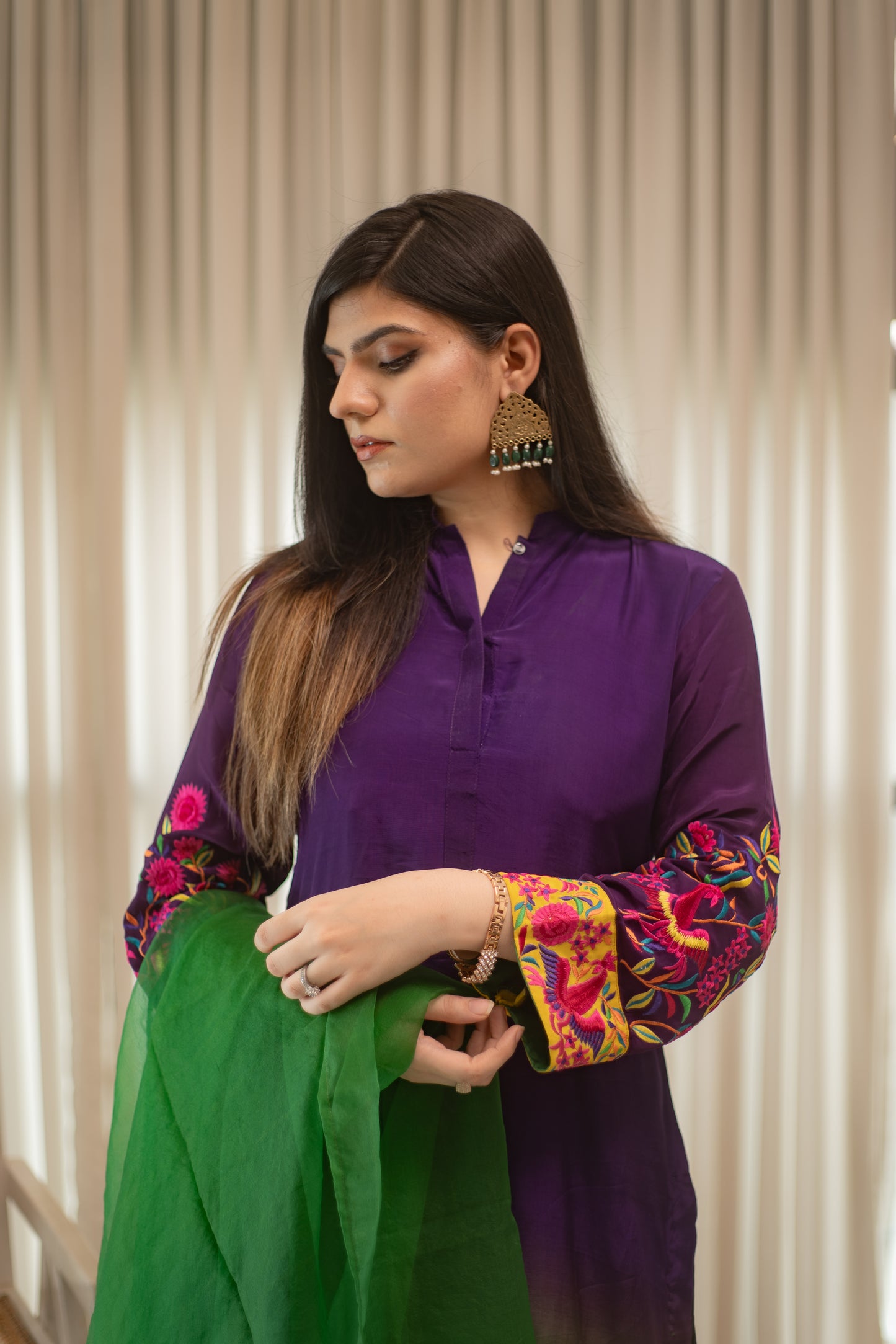 MSP 306 - Blue Green Farshi Silk Set