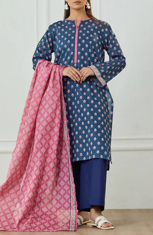 3 PIECE | PRINTED | LAWN SHIRT | OTL-25-547/U BLUE