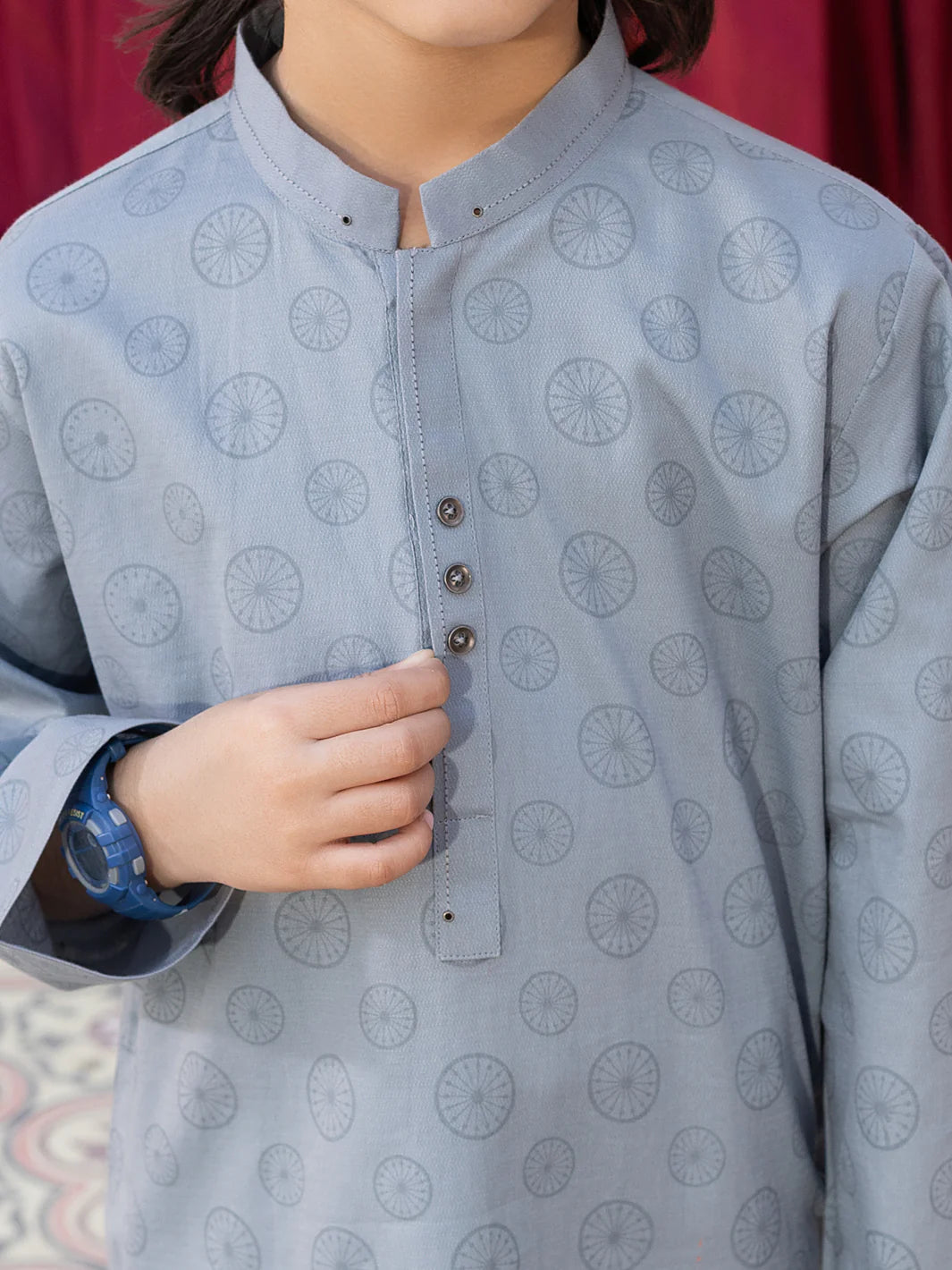 ALBY-KT-007 – Light Grey Blended Kurta Trouser