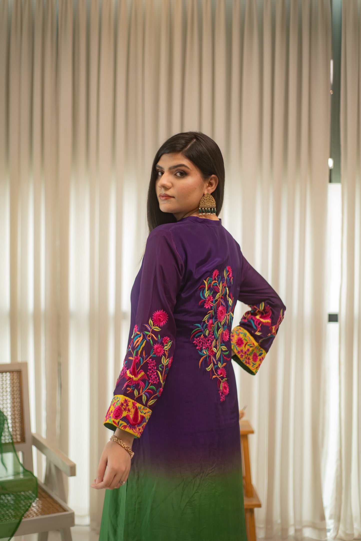 MSP 306 - Blue Green Farshi Silk Set