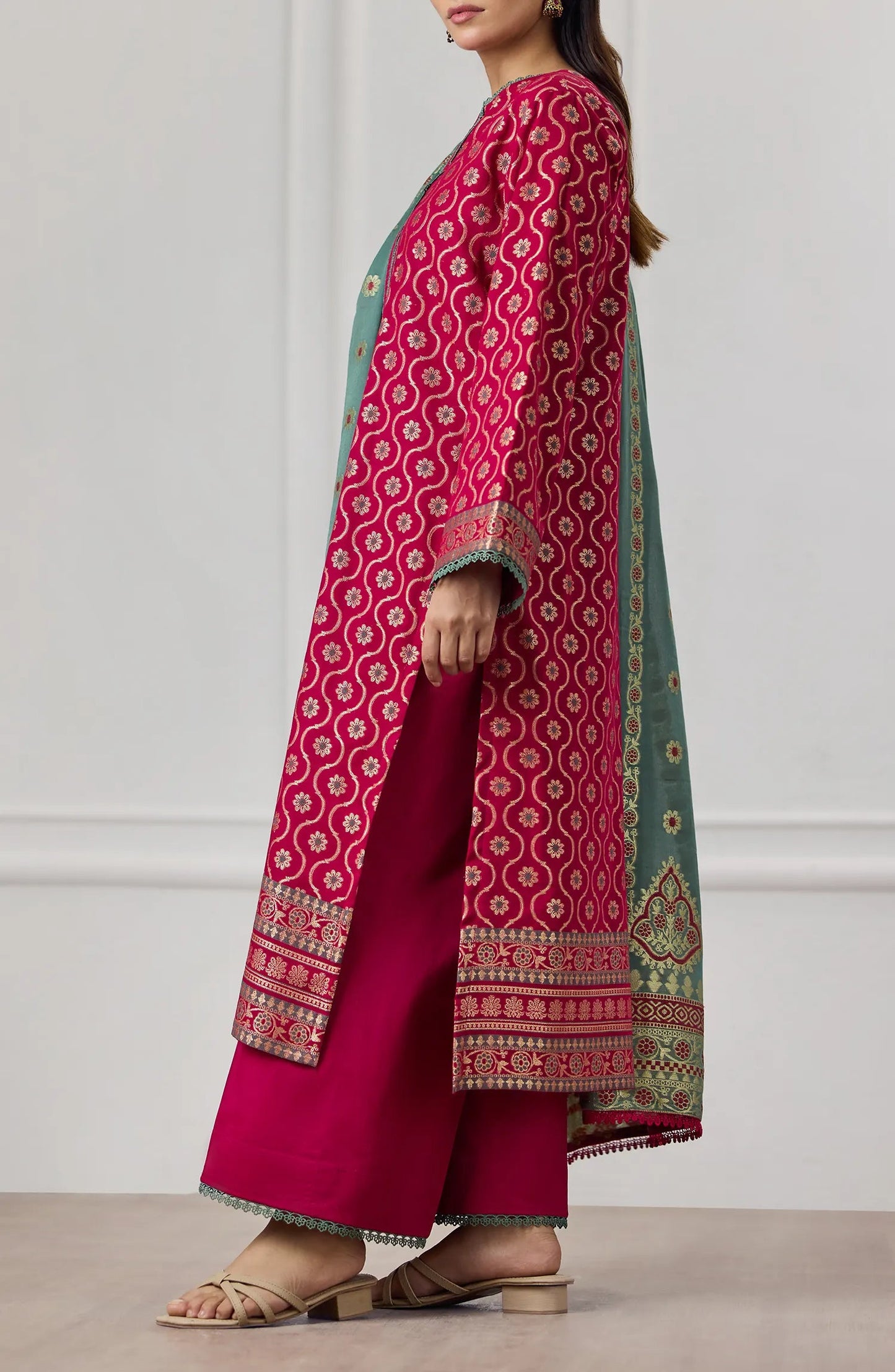 3 PIECE | PRINTED LAWN JACQUARD | OTL-25-410