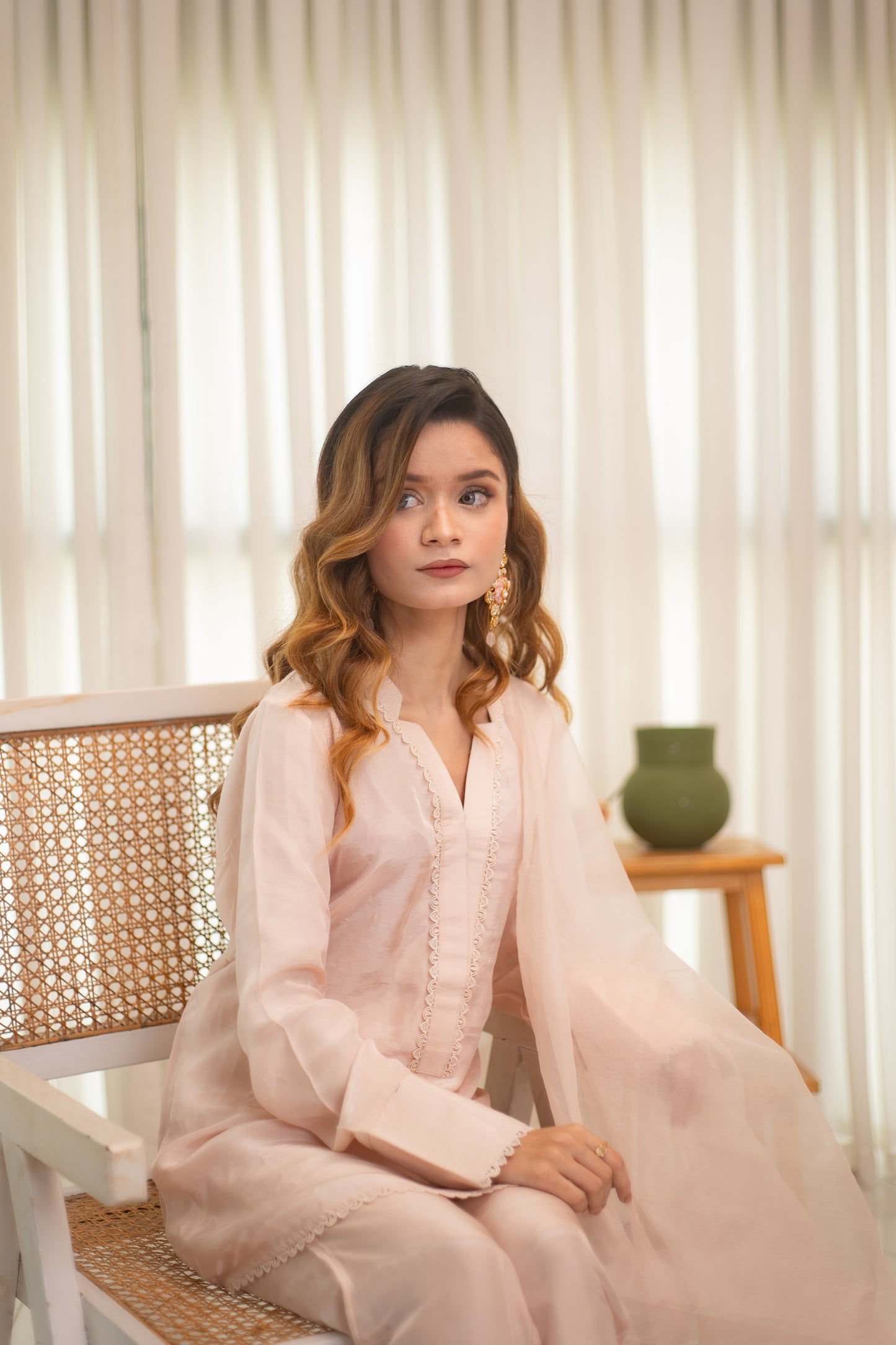 MSP 305 - Off-White Farshi Silk 3-Piece Outfit