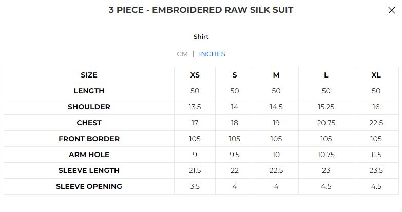 3 PIECE - EMBROIDERED RAW SILK SUIT