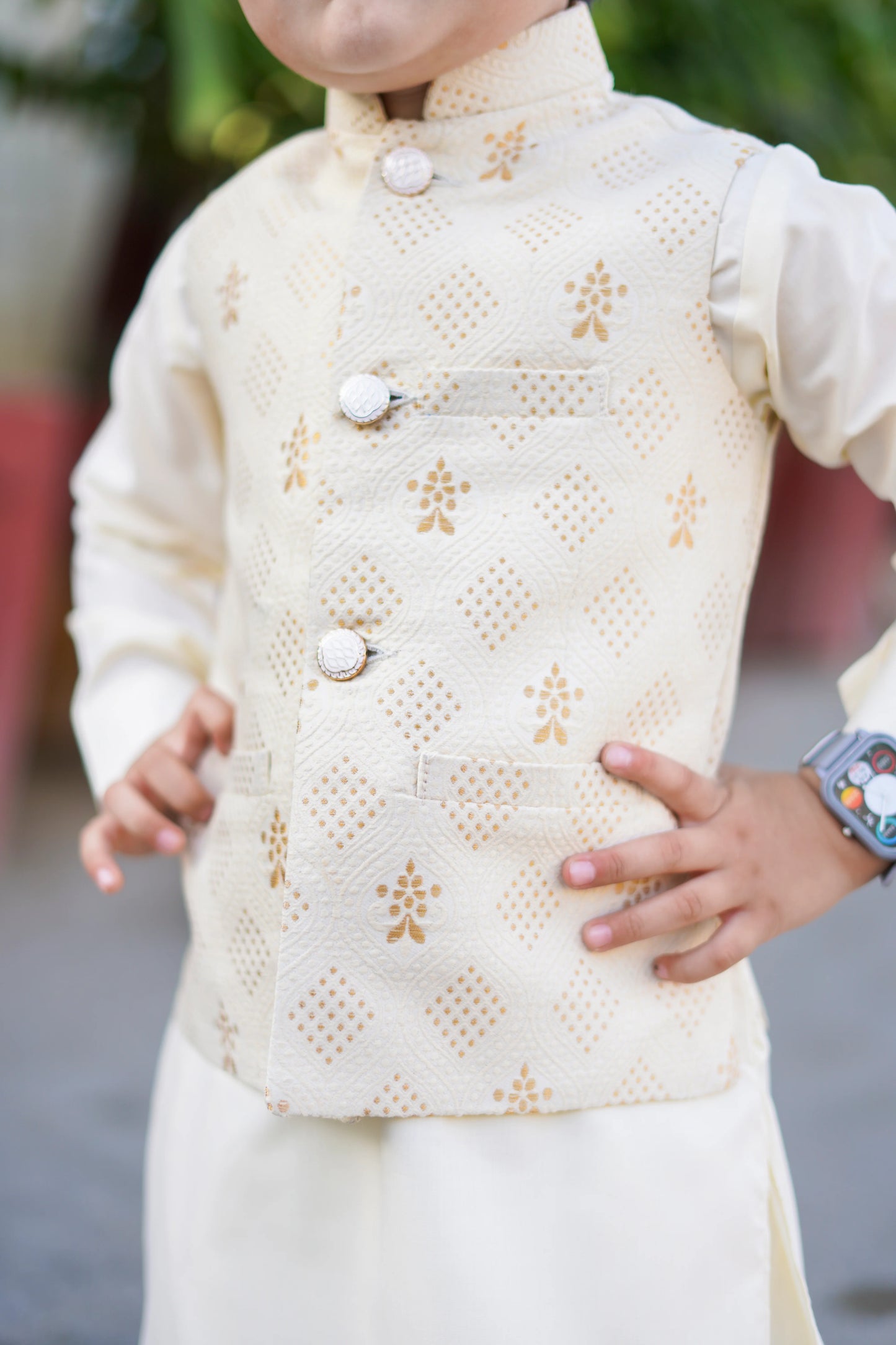 Cream White Waistcoat Suit EW19