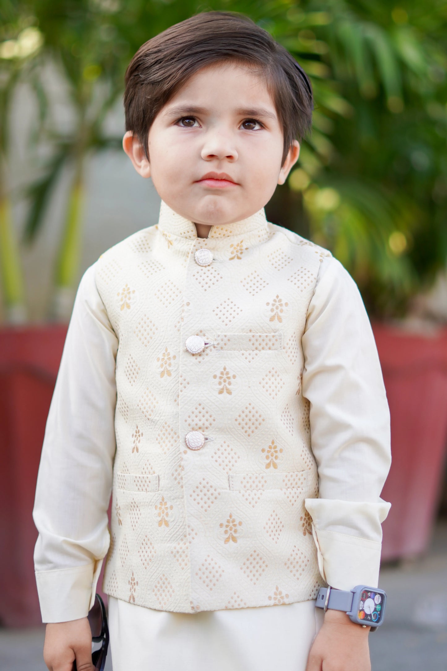 Cream White Waistcoat Suit EW19