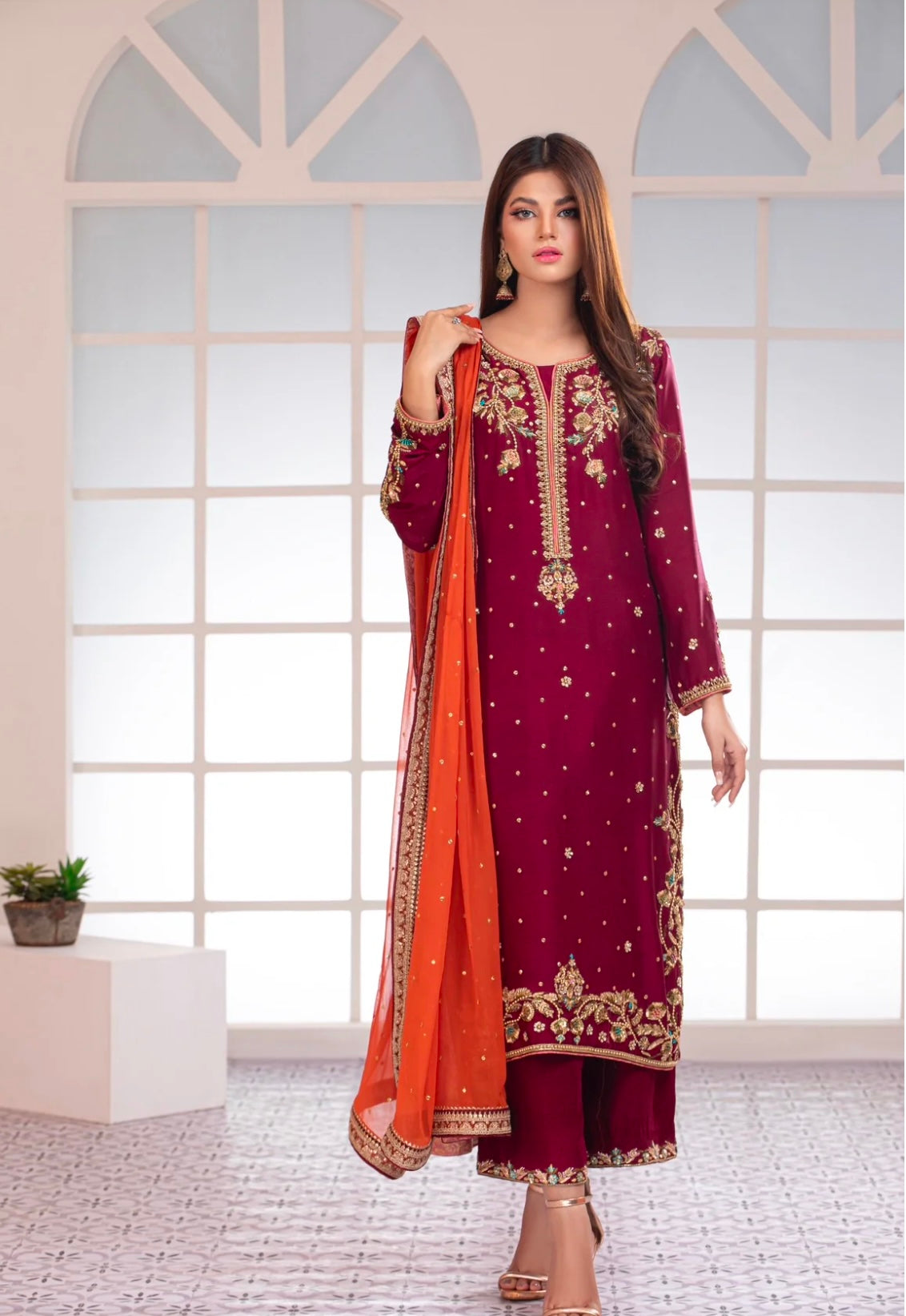 Maroon Raw Silk