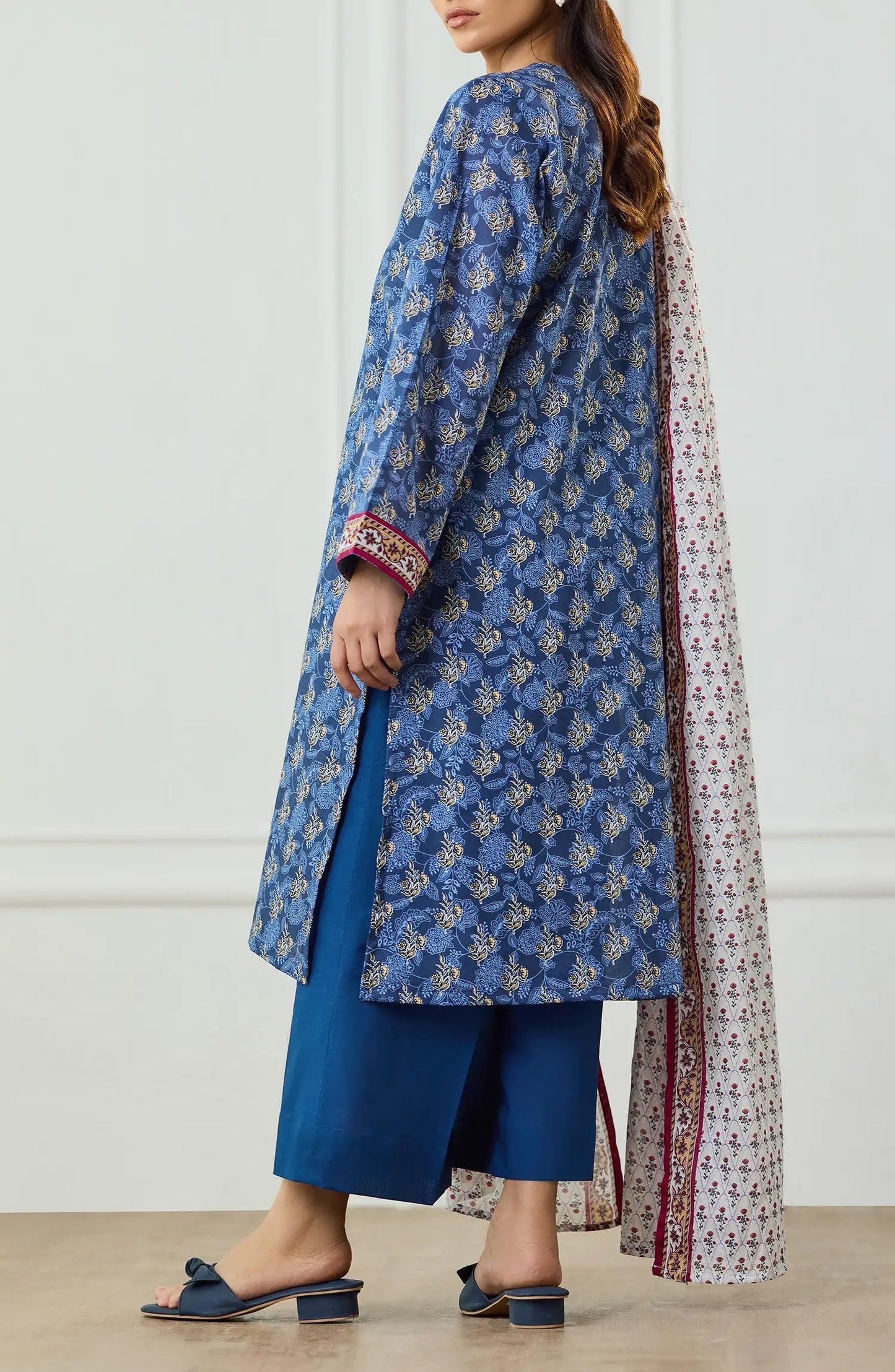 3 PIECE | PRINTED | LAWN SHIRT | OTL-25-501/U BLUE