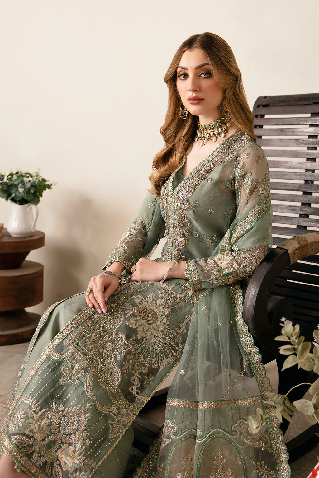 Ramsha E-106 Printed Organza Suit