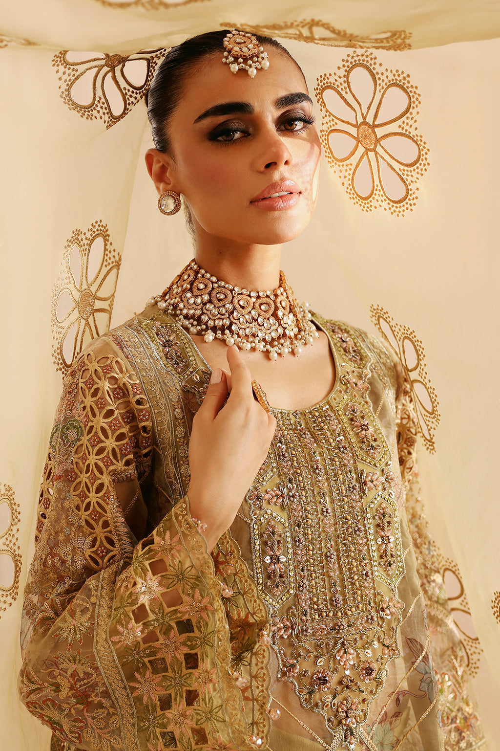 Ramsha E-205 Embroidered Organza Suit