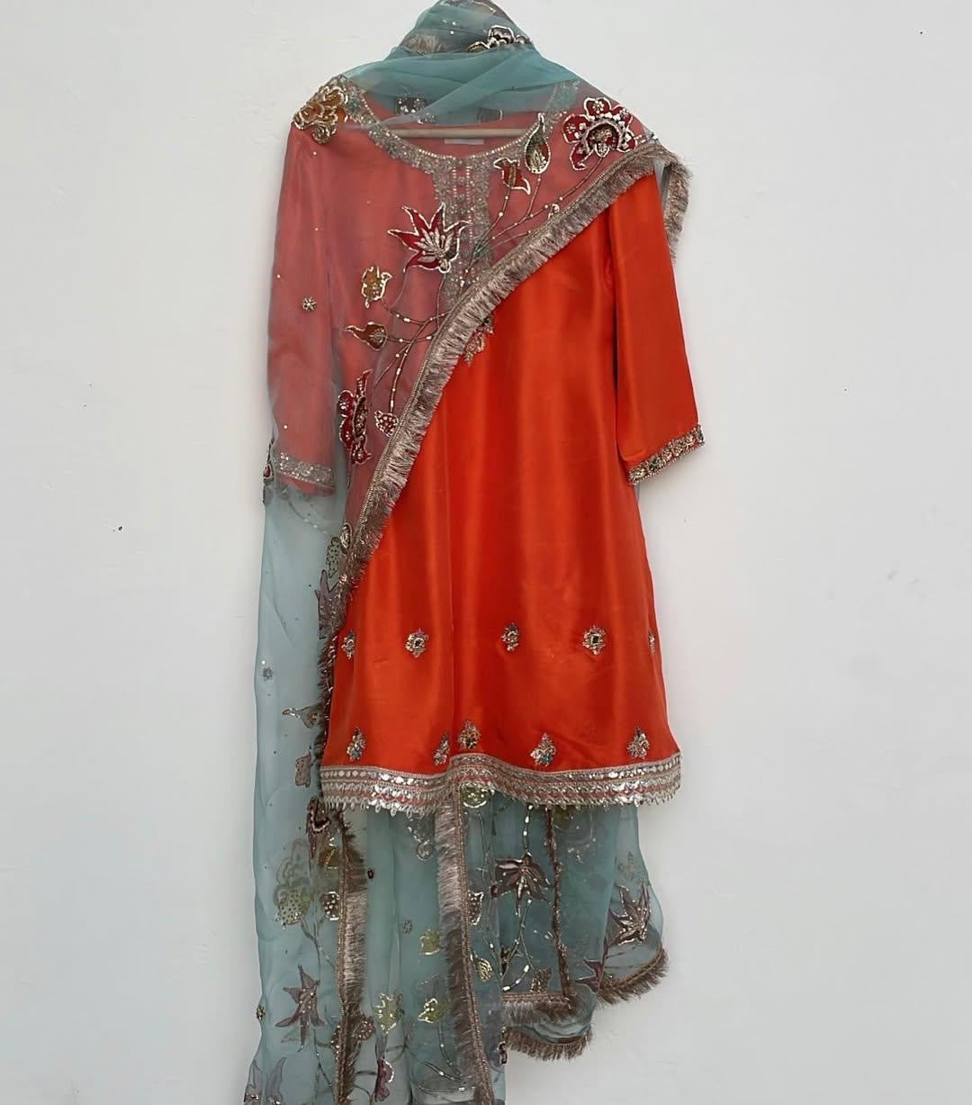 Orange Bloom Shalwar Kameez