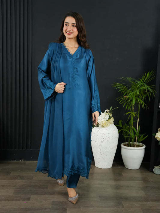 3 Piece Stitched Silk Pret Collection