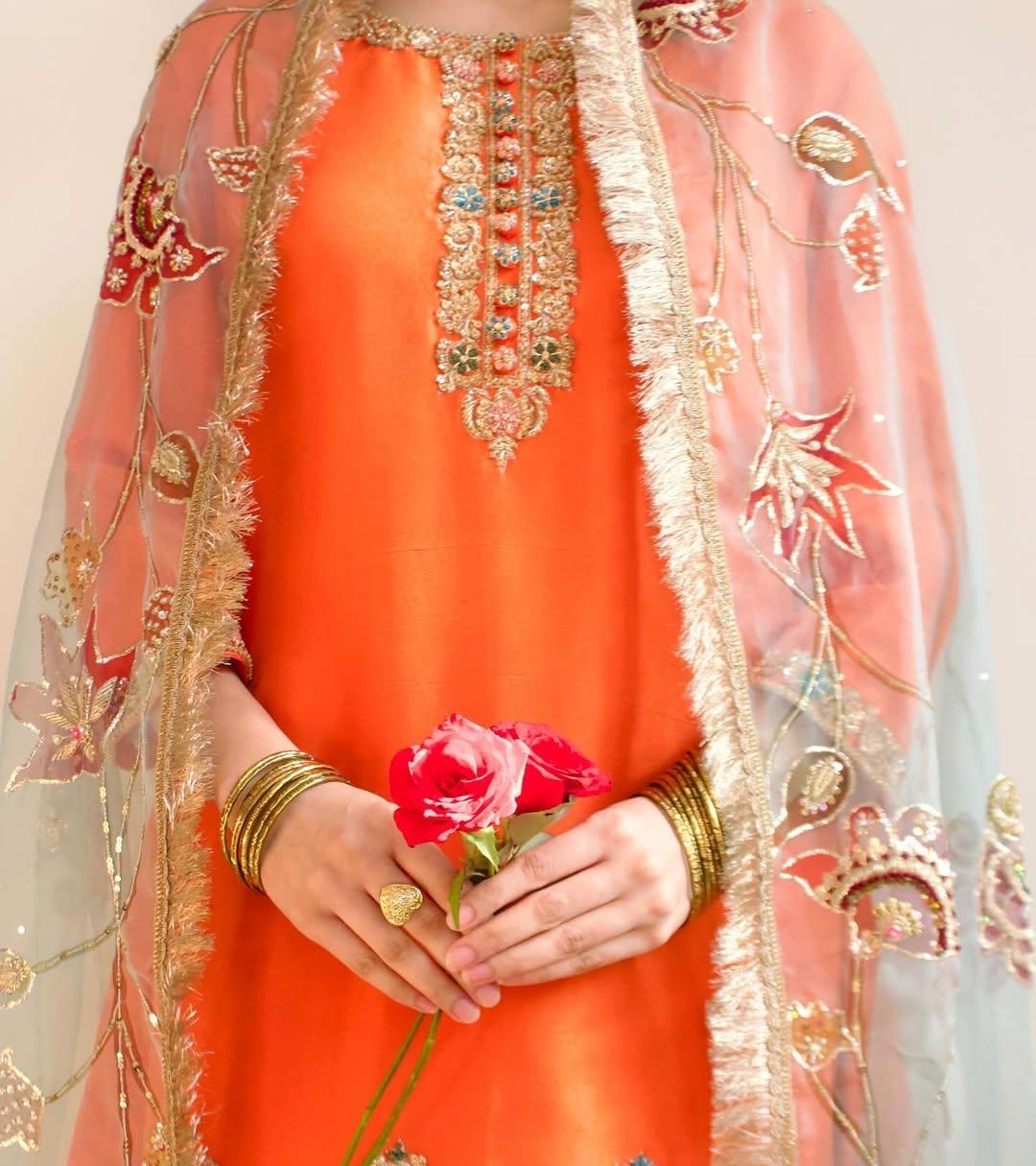 Orange Bloom Shalwar Kameez