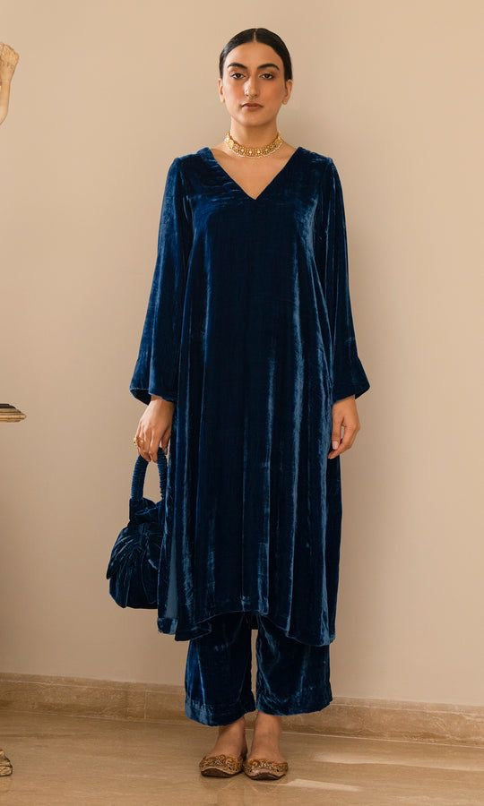 Plain Velvet Dress
