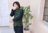 Leaf Green Embroidered Waistcoat Suit - V25
