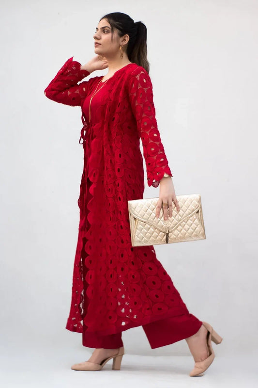 MSP-005-Sinaaya | Red Cape Suit - 3 Piece