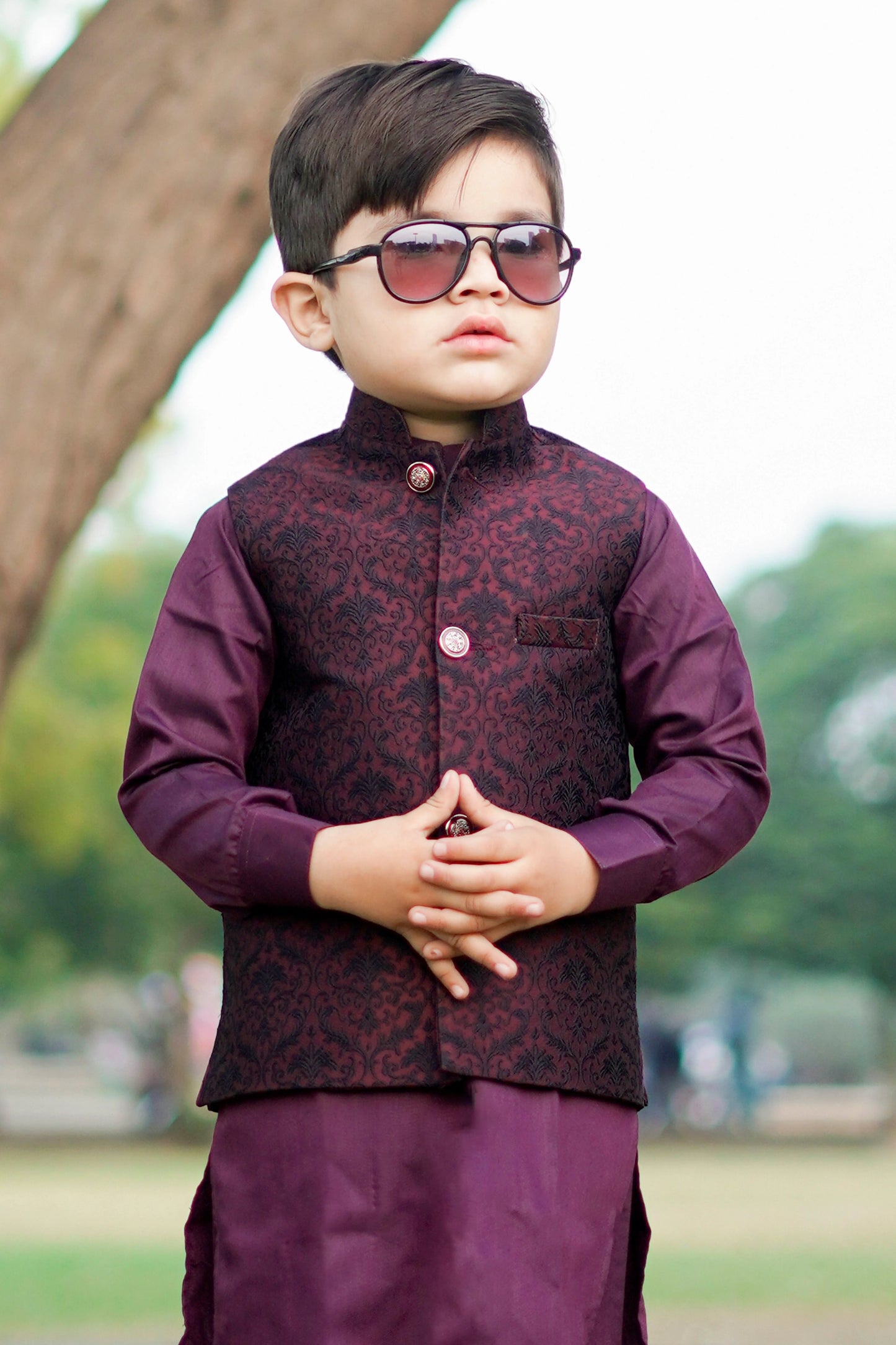 Maroon Waistcoat Suit - WKS 017