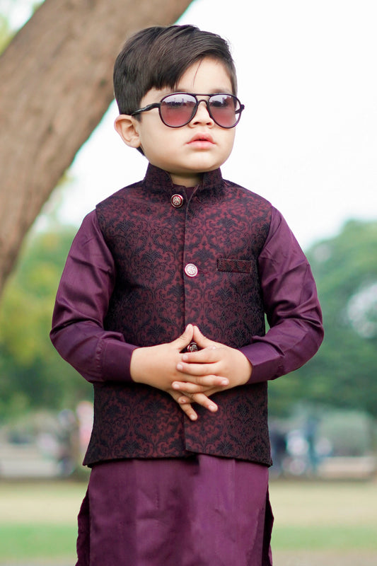Maroon Waistcoat Suit - WKS 017