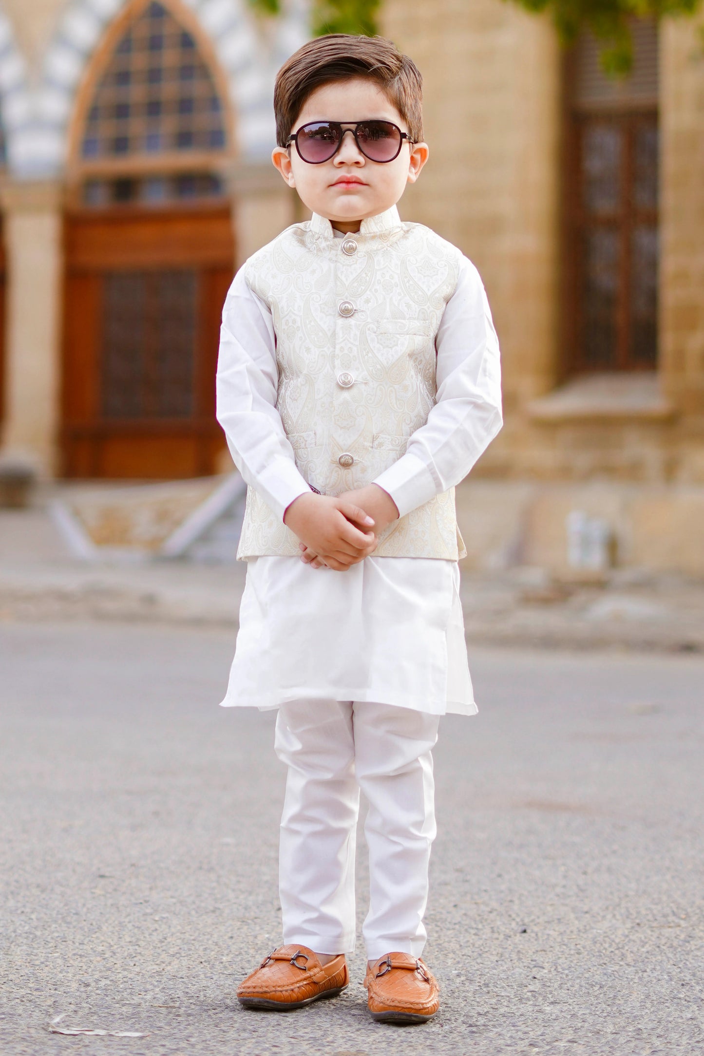 Off White Waistcoat Suit - WKS 015
