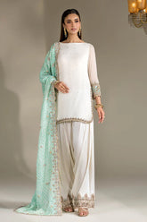 P-294 - White Embroidered Farshi Salwar Kameez