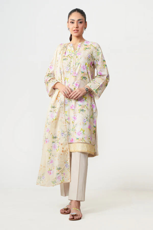 Stitched 3 Piece Digital Printed Lawn Suit