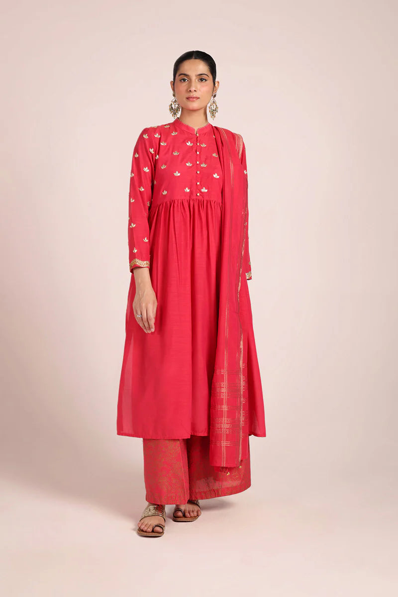 ZAREEN GOTA GRACE SUIT - Coral