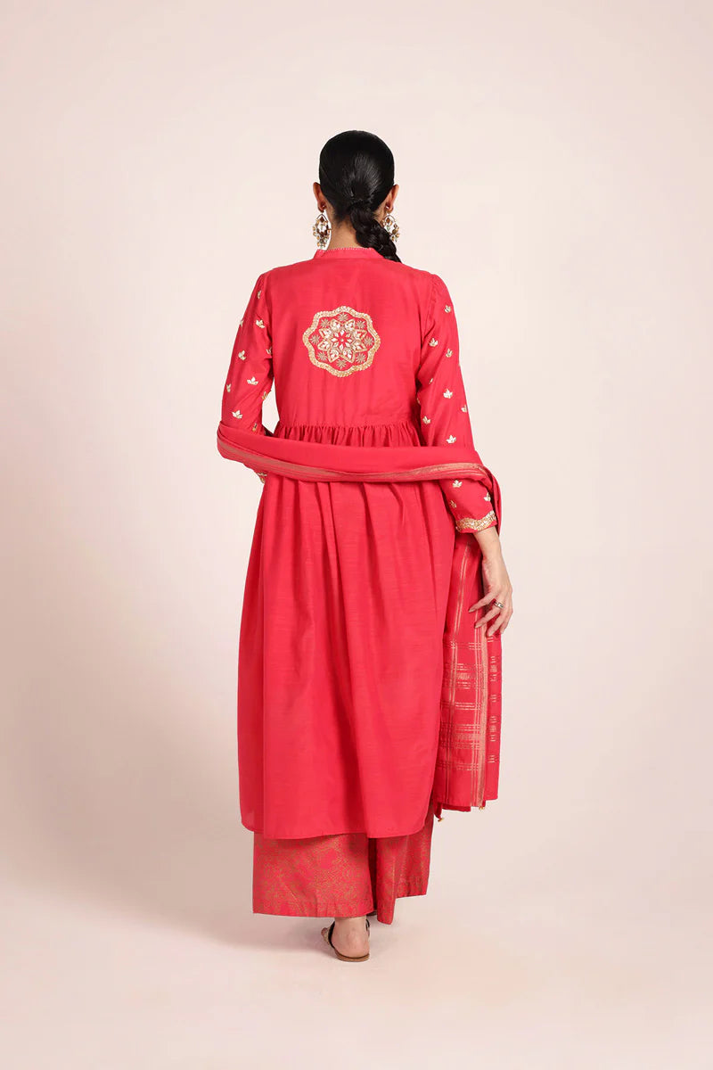 ZAREEN GOTA GRACE SUIT - Coral