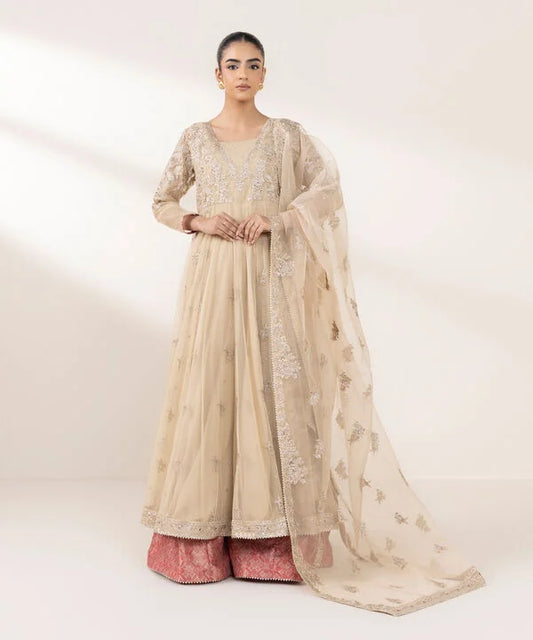 3 PIECE - EMBROIDERED NET SUIT