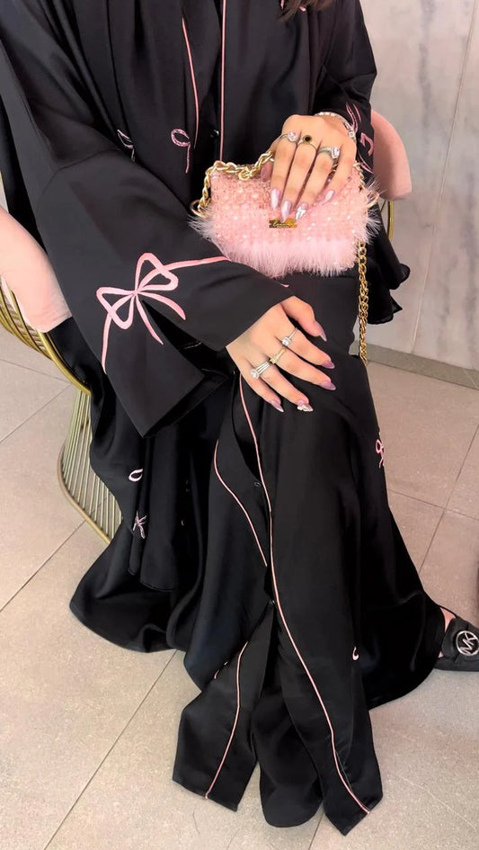 Bow Embroidery Abaya