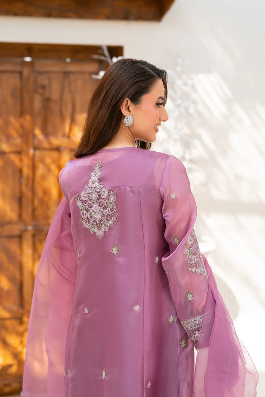 NF-6389 Tea Pink Lava Silk 3Pc Stitched Suit