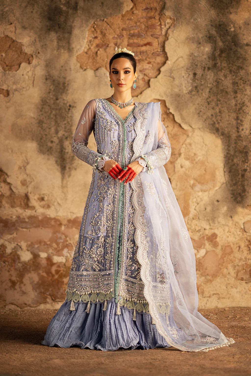 MAJESTY-Light Purple Embroidered Long Dress M MAJESTY-Light Purple Embroidered Long Dress M