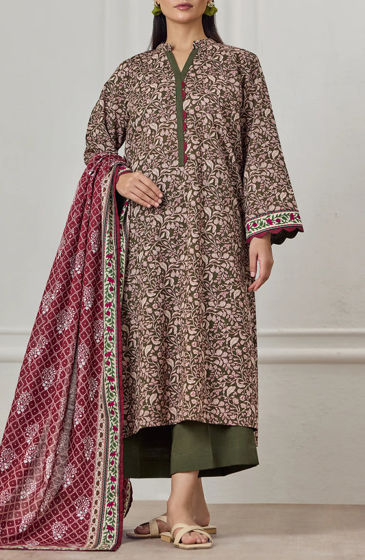 3 PIECE | PRINTED KHADDAR | OTL-25-452