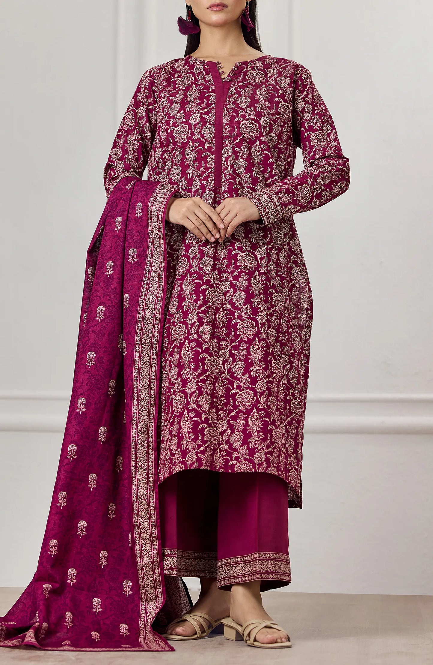 3 PIECE | PRINTED KHADDAR | OTL-25-436