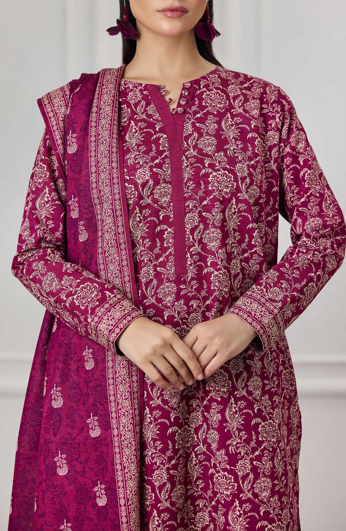 3 PIECE | PRINTED KHADDAR | OTL-25-436