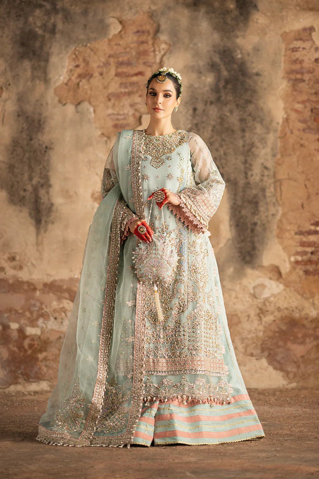 NIRVANA- Embroided Aqua Long Dress XL NIRVANA- Embroided Aqua Long Dress XL