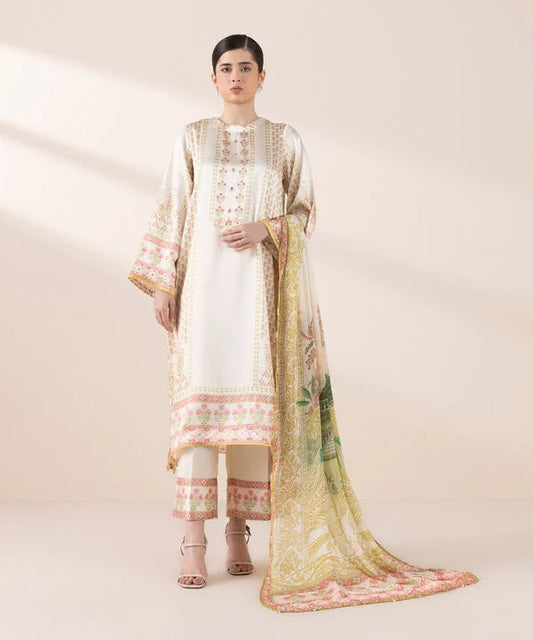 3 PIECE - EMBELLISHED SILK SUIT