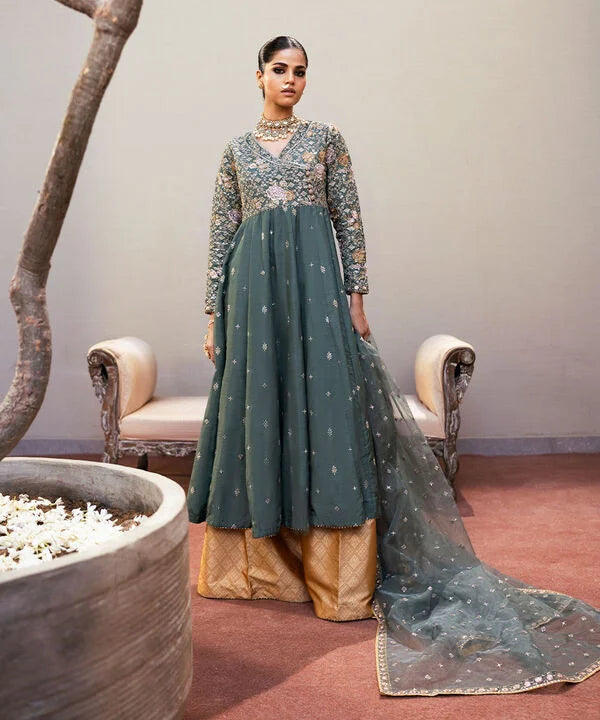 3 PIECE - EMBROIDERED RAW SILK SUIT