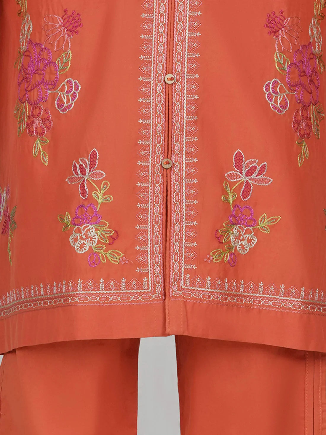 2 Piece Lawn Slub Suit- Embroidered (Pret)