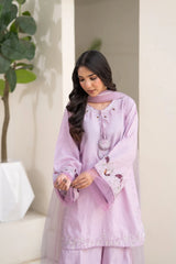 NF-6485 Lilac RawSilk Stitched 2PC Suit